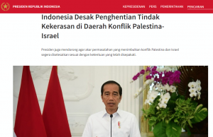 조코위 대통령, “이-팔 전쟁 중단 촉구… 유엔 합의에 따라 해결되어야”