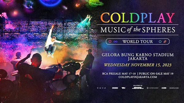 ▲콜드플레이 자카르타 공연 안내 포스터 Konser Coldplay di Jakarta 15 November 2023