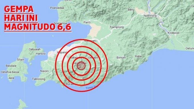 티모르 쿠팡지역에 규모 6.6 지진 발생