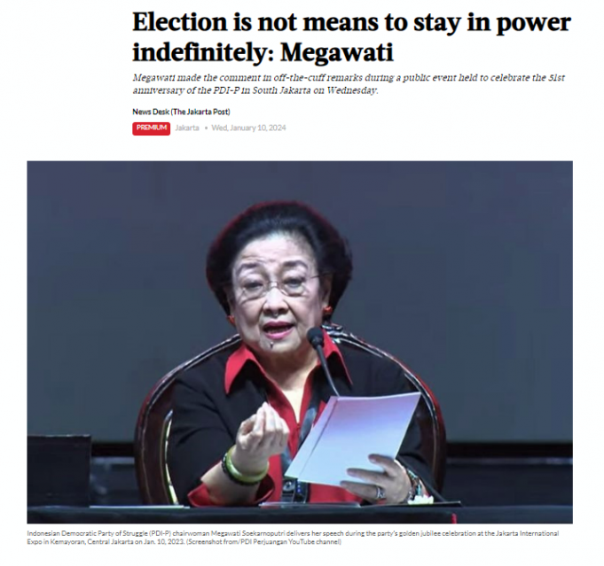 메가와티 “어떤 대가를 치르더라도… 선거는 권력을 얻기 위한 도구가 아냐”