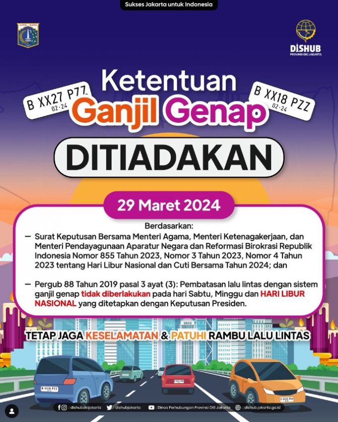 성금요일 자카르타 차량 홀짝제 단속 중단