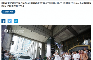 르바란 귀향 경제 규모 Rp157조 3000억