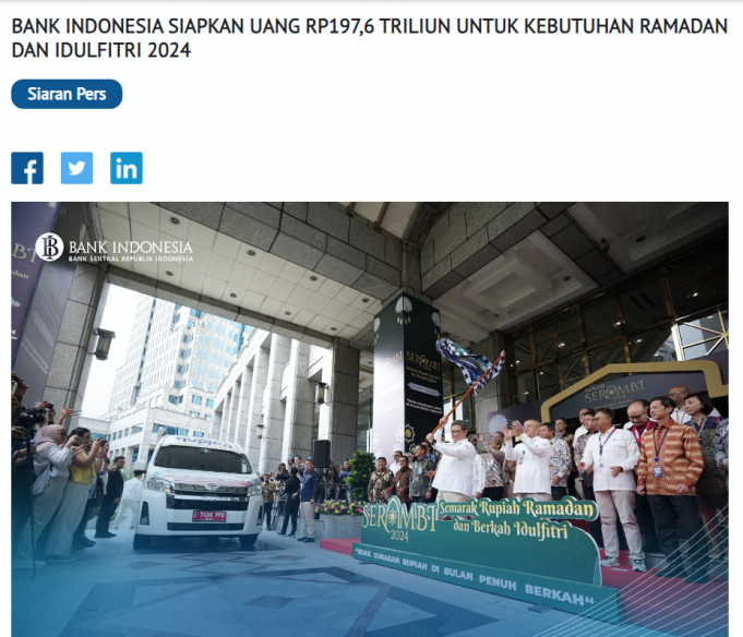 르바란 귀향 경제 규모 Rp157조 3000억