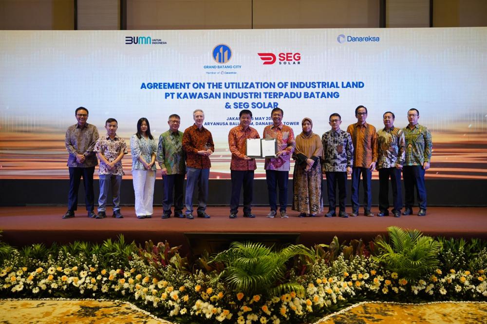 SEG Solar사와 Grand Batang City는 태양광 산업 단지 개발 및 운영을 위한 서명식을 5월 15일 자카르타에서 개최했다.