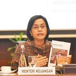 ▲Sri Mulyani 재무부 장관은 국회에서 2025년도 경제 전망을 보고하고 있다.