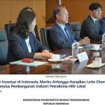 ▲서울에서 아일랑가 경제조정부 장관과 면담하고 있는 롯데케미컬 이훈기 대표(사진 왼쪽). 경제조정부 보도자료 2024.5.20