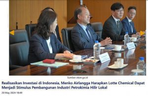 아일랑가, 이훈기 롯데케미칼 대표에게 찌레곤 공장 감사 전달