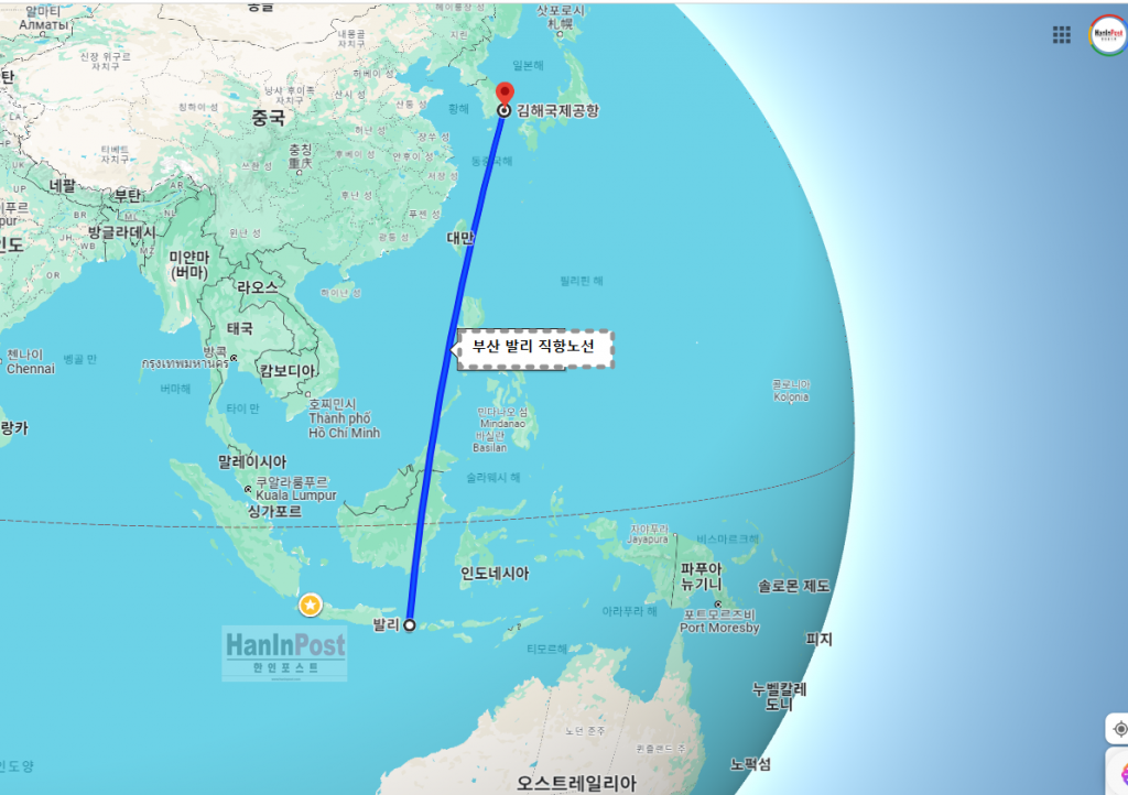 부산 김해국제공항과 발리 응우라라이 공항 직항 노선 2024.6.19.한인포스트