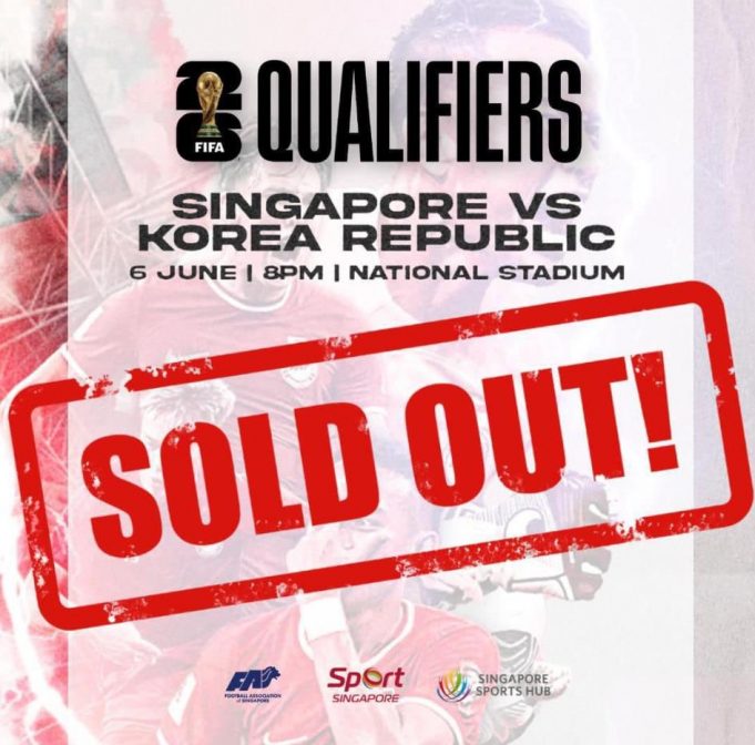 월드컵 예선 싱가포르 ‘韓과 홈경기’ 5만석 매진에 암표까지