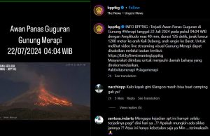 “므라피산, 1,200미터까지 화산재 분출”