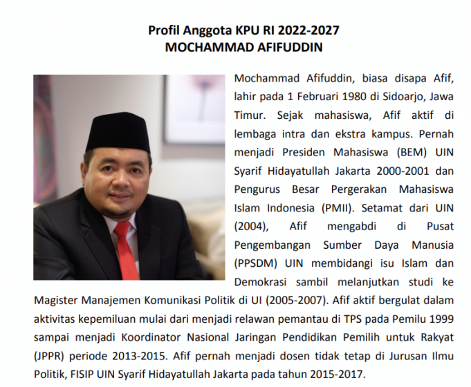 선관위원장 해임… 선관위, 아피푸딘 직무대행 임명