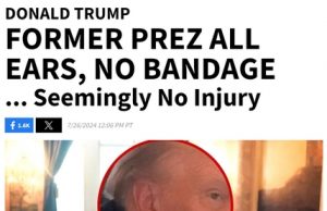 트럼프 귀, 총알 아닌 파편?…’거즈붕대 뗀 귀’ 논란