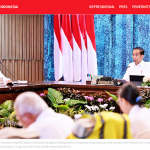 ▲누산타라 신수도 대통령궁에서 열린 내각회의에서 프라보워 당선인 보고 2024.8.12