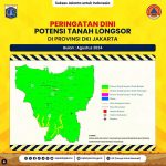 ▲재해경감청(BPBD)은 폭우시 남부 동부 자카르타의 10개 지역에서 지반 침하사태가 발생할 가능성이 있다고 발표. 2024.8.21