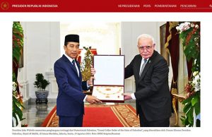 조코위 대통령, 팔레스타인 국가 대훈장 수훈