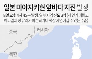 日미야자키 해역서 규모 7.1 지진… “100년 거대지진 발생 가능성 커져”