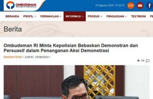 인도네시아 옴부즈만, 경찰 시위대 진압 지적 내용은