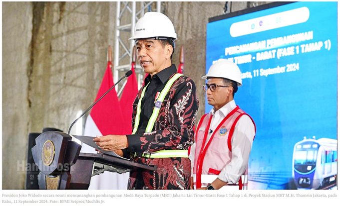 “자카르타 동서MRT 라인 1단계 공사 착공”