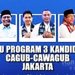 자카르타 주지사 부지자에 출마한 3쌍 후보자