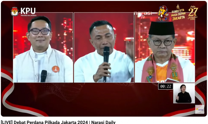 자카르타 주지사 후보 3팀, 2차 토론회서 경제·복지 공약 격돌