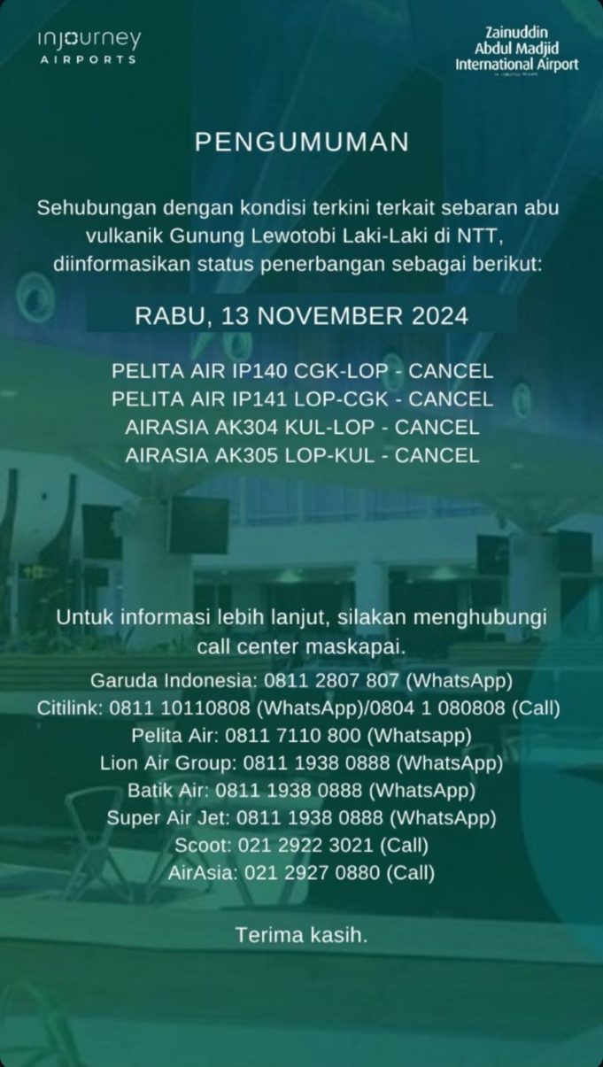 화산 폭발 영향으로 발리행 대한항공 등 약 80개 항공편 취소