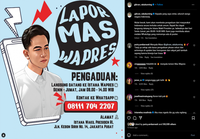 기브란 대통령 권한대행, 부통령궁 시민 고충 접수 창구 개설