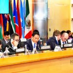 ▲토마스 지완도노 인도네시아 재무차관은 24일 워싱턴 D.C.에서 열린 유라시아 그룹 라운드테이블 회의에서 발표하고 있다. 2024.10.24