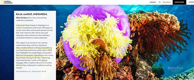 파푸아 라자 암팟, ‘2025년 세계 최고의 여행지’에 선정