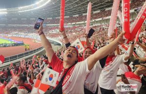 韓동포 1천명 “인도네시아” 외치며 신태용 응원… ‘인도네시아·한국 원팀’ 환호