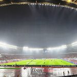 자카르타의 글로라 붕 카르노 스타디움에서 열린 북중미 월드컵 아시아 3차 예선 C조 5차전 인도네시아대 일본 경기에서 폭우가 내리고 있다. 2024.11.15