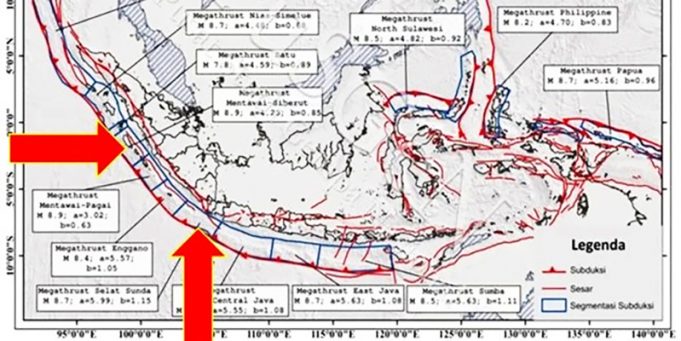 BMKG, 순다 해협 거대지진 발생 가능성 또 경고