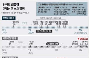 전현직 대통령 탄핵심판 소요 일정