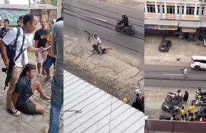 (영상) 시내 한복판 오토바이 강도, 경찰과 총격전…시민 안전 위협