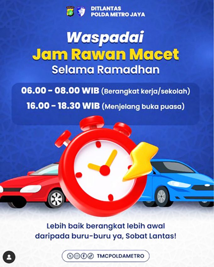 라마단 기간 자카르타 교통 체증, 혼잡 시간대에 주의해야