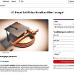 ▲인도네시아 대학교 동문은 바릴 라하달리아 장관의 박사 학위 자격 박탈 및 논문 취소 청원