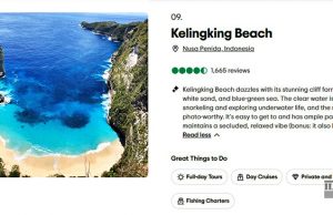 “2025년 가장 아름다운 해변 10곳” 발리 클링킹 해변