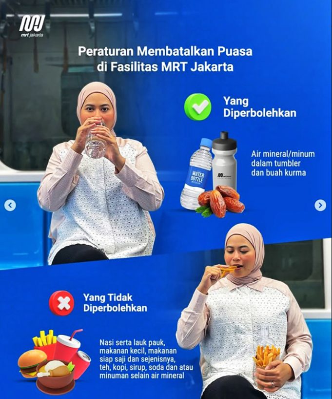 자카르타 MRT, 부까뿌아사 10분내 생수 허용