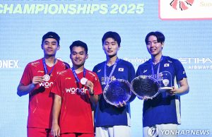인도네시아, 전영 오픈 배드민턴 남자 복식 한국에 석패