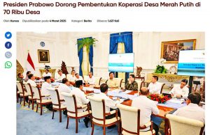 인도네시아, 8만 개 ‘적백 마을 협동조합’ 설립 가속화… 2026년 3월 전면 운영 목표