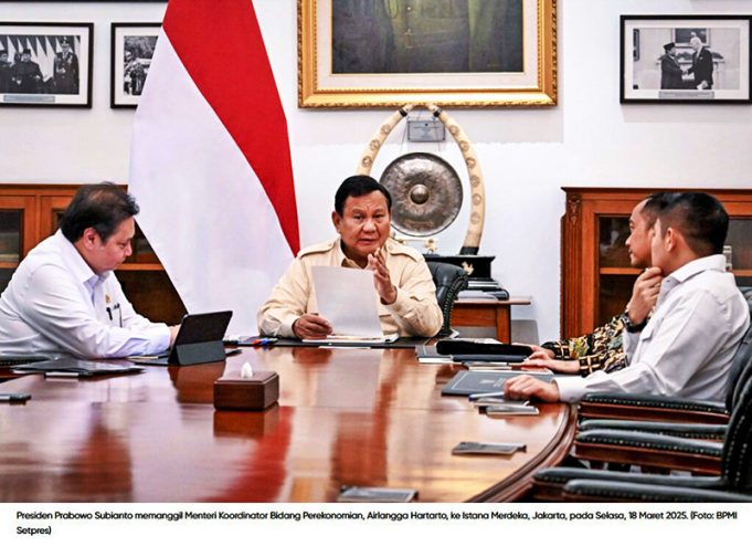 프라보워, 경제조정장관과 경제 발전 심도 있는 논의