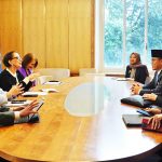 ▲수기오노 외교장관, 스위스 제네바에서 유엔 인권이사회 고위급 회의 참석. 2025년 2월 24일