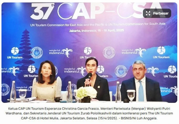 인도네시아-UN 관광기구, ‘녹색·지속가능 관광 투자 지침’ 출범 합의