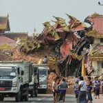 ▲지난 3월 28일에 미얀마에서 발생한 지진으로 사원이 무너져 내린 모습