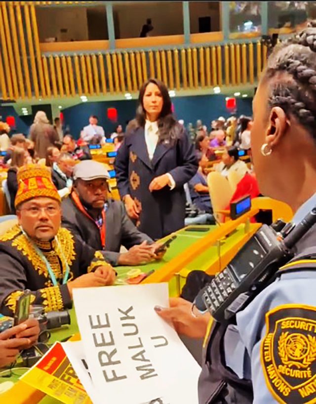 ▲유엔 원주민 문제 상설 포럼(UNPFII)에서 발생한 분리주의(Kelompok Separatis) 선동 행위