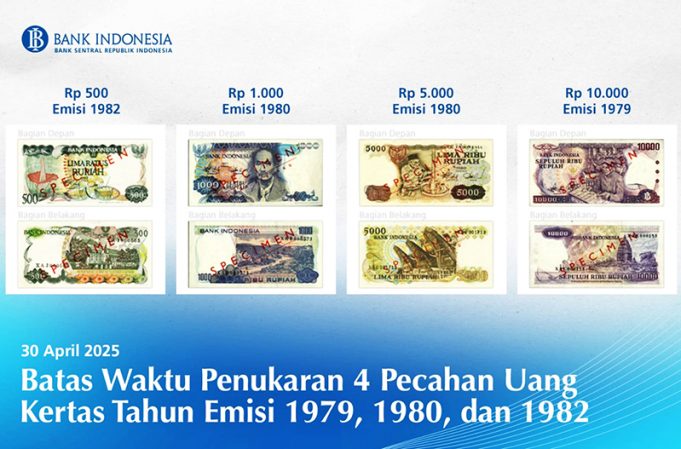 인도네시아 중앙은행, 구권 지폐 4종 회수… 2025년 4월 말 종료