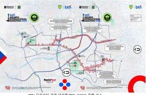 6월 29일 자카르타 국제 마라톤 대회 주행 코스 및 차량 통제 구역