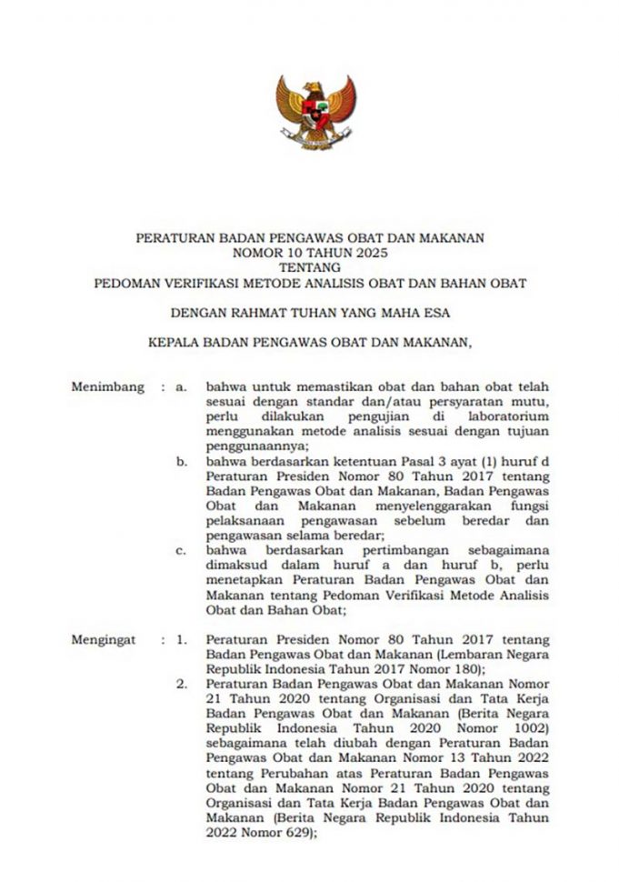 식약청 BPOM, 의약품 검증 신규 규정 발표