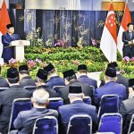 프라보워 수비안토 대통령과 로렌스 웡 싱가포르 총리 가자회견.싱가포르