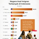 2024년 기준 인도네시아에 장기 거주하는 국가별 외국인 수. 2025.7.2
