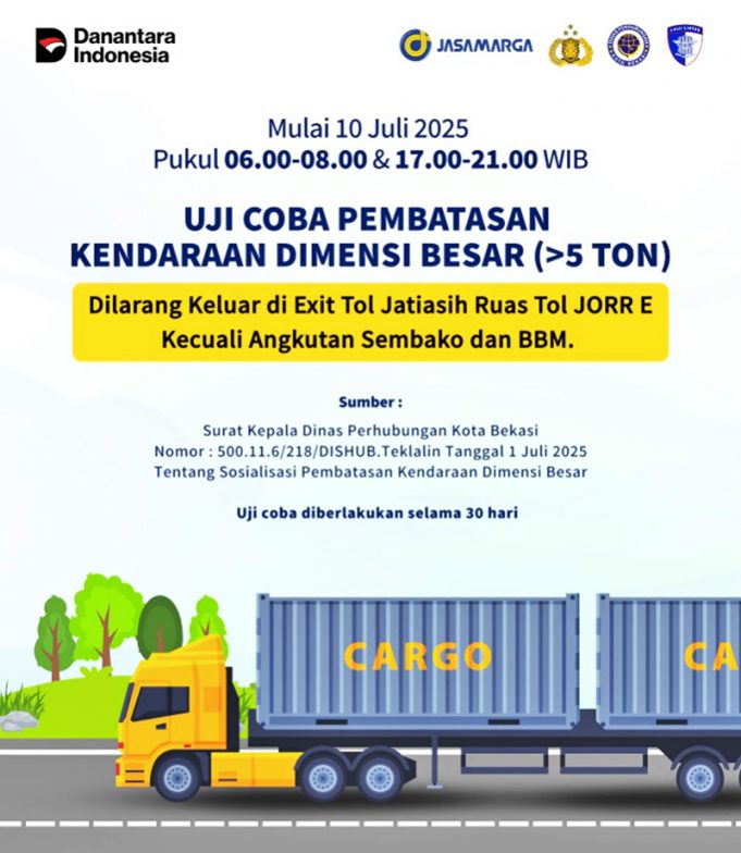 자티아시 톨게이트, 7월 10일부터 출퇴근 시간 트럭 운행 제한